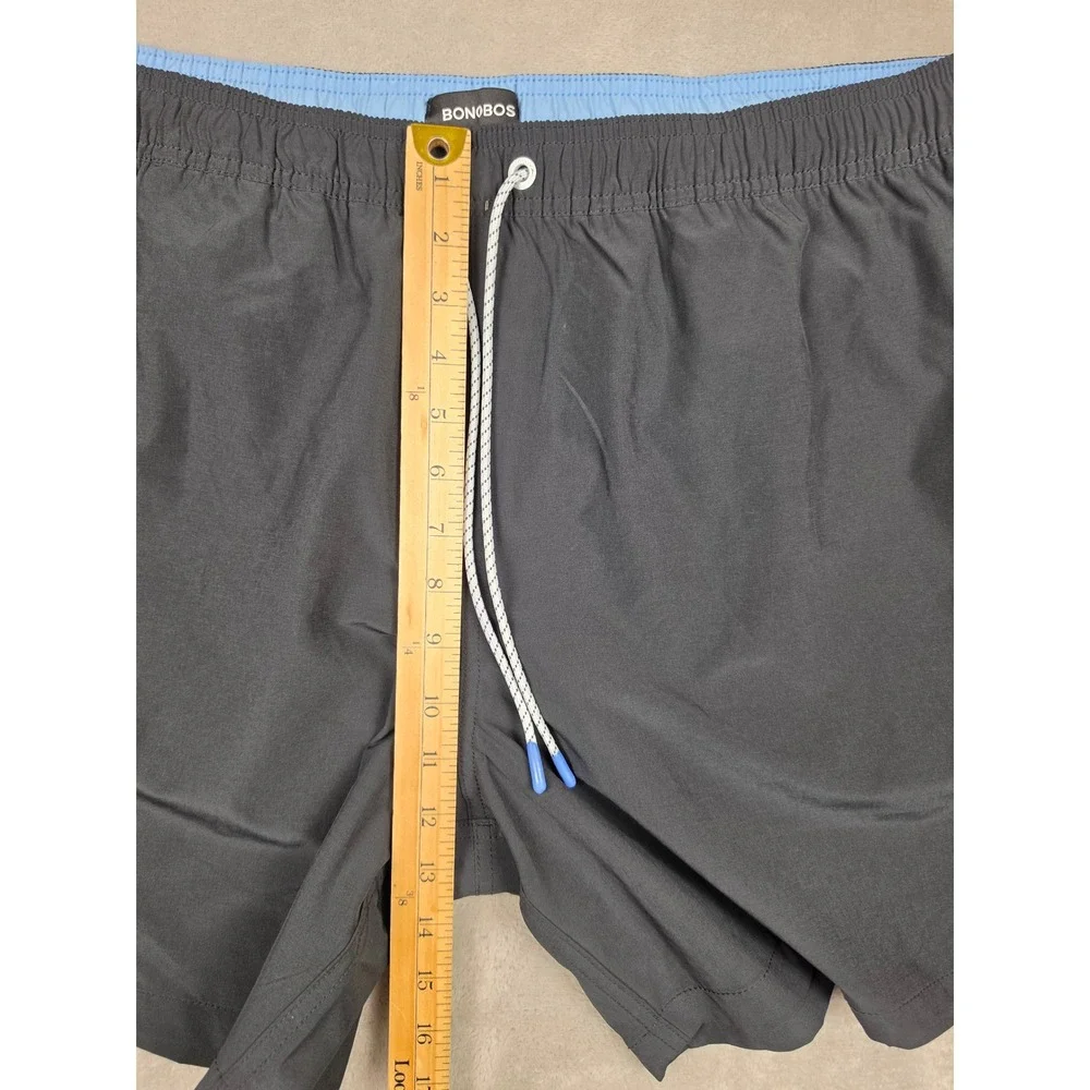 Bonobos Swim Trunks Mens XL Black 7 Inch Inseam Drawstring Mesh Lined Pockets